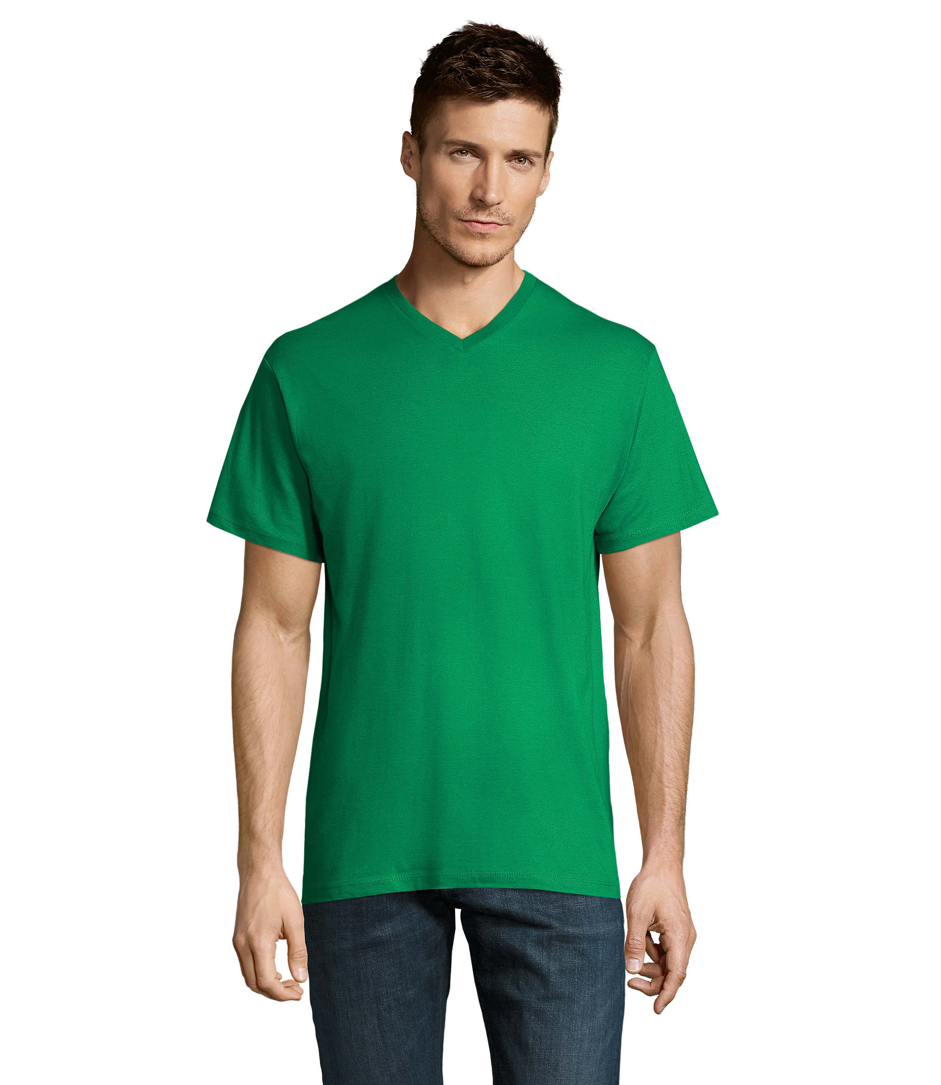 T-shirt 150g à personnaliser col V homme Victory Vert Prairie
